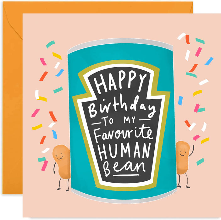 Old English Co. You Are My Favourite Human Bean Card - Funny Cute Word Play Card for Him or Her | Humour Funny for Men, Women, Family and Friends | Blank Inside & Envelope Included (Brother)