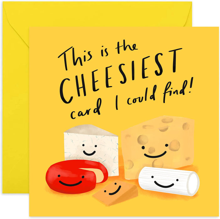 Old English Co. Funny Cheese Pun Birthday Card - Cheesy Witty Humour for Friends and Family, Anniversary or Valentine's Day | Blank Inside with Envelope