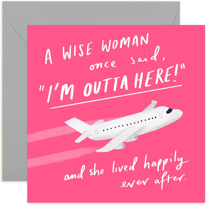 Old English Co. A Wise Woman Leaving Card - Funny Good Bye and Goodluck Card for Women | Retirement, Promotion, Staff, Colleague | Blank Inside & Envelope Included (Wise Man)