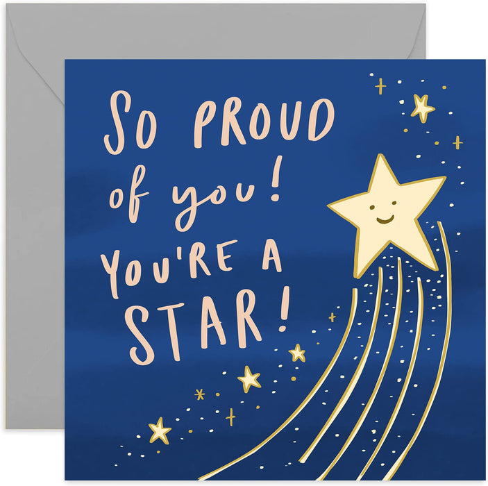 Old English Co. You're A Star Card - Cute Well Done Congratulations Card For Adults and Children | Celebrate Passed Exams, New Job, Starting School or University | Blank Inside & Envelope Included