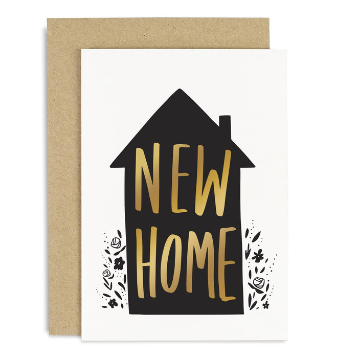 New Home Black Gold House Card