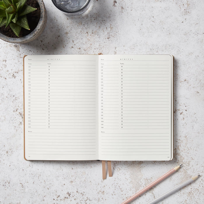 Daily Planner Book - Metallic Gold