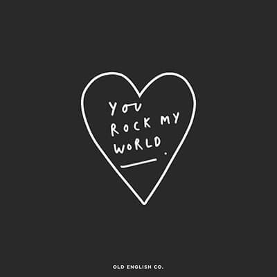 you rock my world love heart illustration