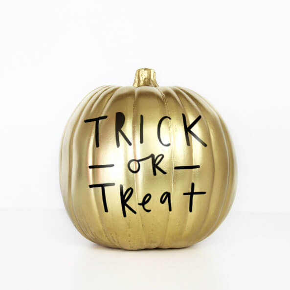 Halloween Trick or Treat Gold Pumpkin