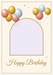 Golden Balloons Photo Birthday Card personalised with a sample photo