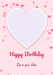 Heart Photo Birthday Card with Message personalised with a sample photo