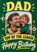 Dad Top Of The League Photo Birthday Card personalised photo card