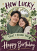 Green clover and purple heart-shaped flowers surround an arched photo frame on sage and purple, with brush lettering, cream script and a green ribbon banner.