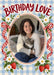 Cobalt Gingham Photo Birthday Card personalised photo card example