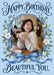Blue Bow Photo Birthday Card personalised photo card example