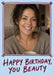 A fine burgundy ribbon outline with looped corner bows frames a large portrait photo on pale blue, above relaxed burgundy hand lettering.