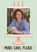 A scalloped portrait photo frame forms an illustrated cake on a coral line-drawn cake stand, with three candles and brown hand lettering on mint green.