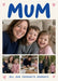 One large landscape photo sits above three smaller photos on cream, with bold blue brush lettering, a small caption and pink hearts.