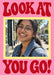 A yellow rectangular border frames a photo on bright pink, between oversized red retro bubble lettering celebrating an achievement.