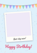 Polaroid Bunting Photo Birthday Card personalised with a sample photo