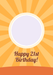 Retro Sunburst 21st Photo Birthday Card personalised with a sample photo