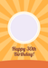 Retro Sunburst 30th Photo Birthday Card personalised with a sample photo