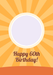 Retro Sunburst 60th Photo Birthday Card personalised with a sample photo