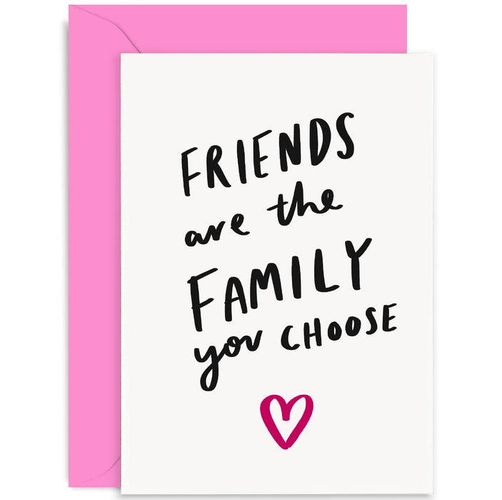 Old English Co. Friends Are Family You Choose Card - Thinking of You Card - Cute Friendship Card for BFF Best Friend - Sympathy | Blank Inside with Envelope