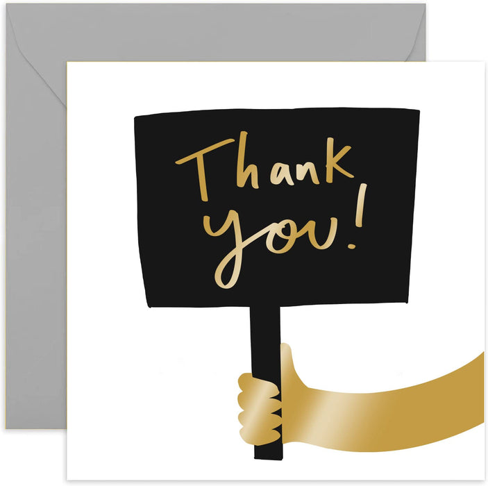 Old English Co. Thank You Friendship Card - Cute Gold Foil Greeting Card for Him or Her | Stylish Gift for Best Friend, Mum, Dad, Colleague | Blank Inside & Envelope Included