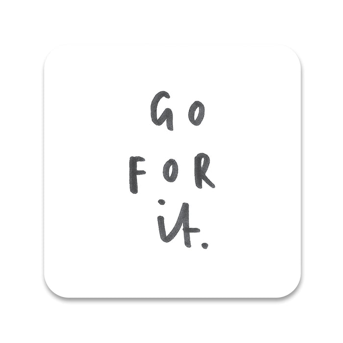 Old English Co. Go For It Coaster - Glossy Hot Drink Barware Coaster for Deck or Table - Cute Stocking Filler Gift for Him or Her Birthday