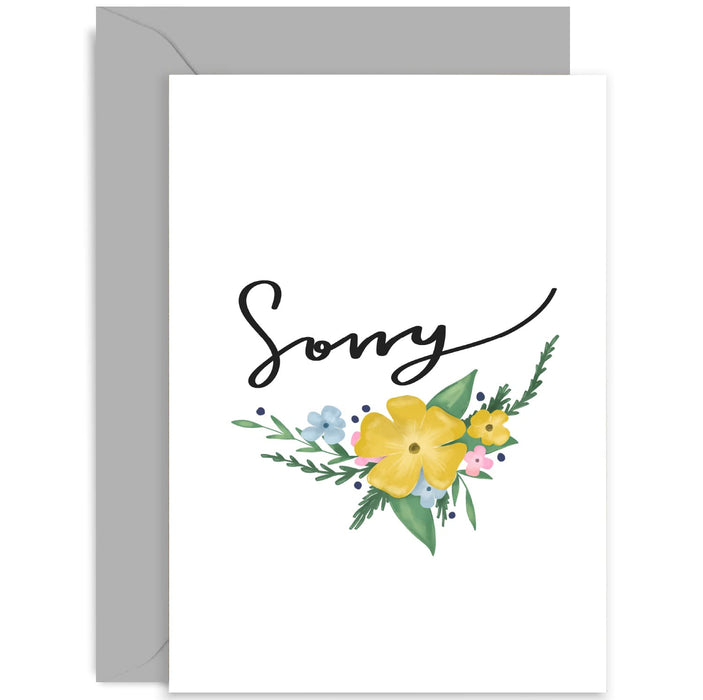 Old English Co. Sorry Card - Sorry For Your Loss Condolences Card - Floral Design - Thinking Of You Family Friends | Blank Inside with Envelope