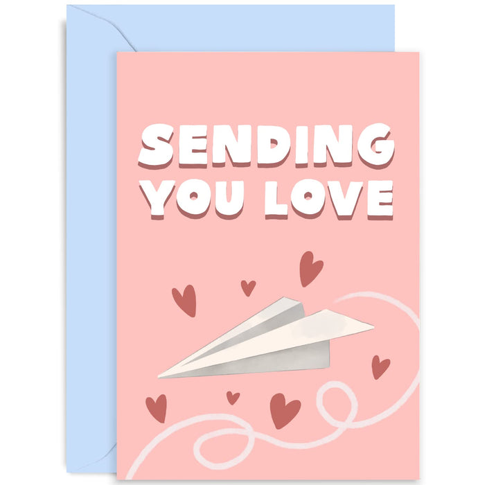 Old English Co. Sending You Love Card for Him Her - Cute Thinking of You Card - For Friend, Sister, Daughter | Blank Inside with Envelope