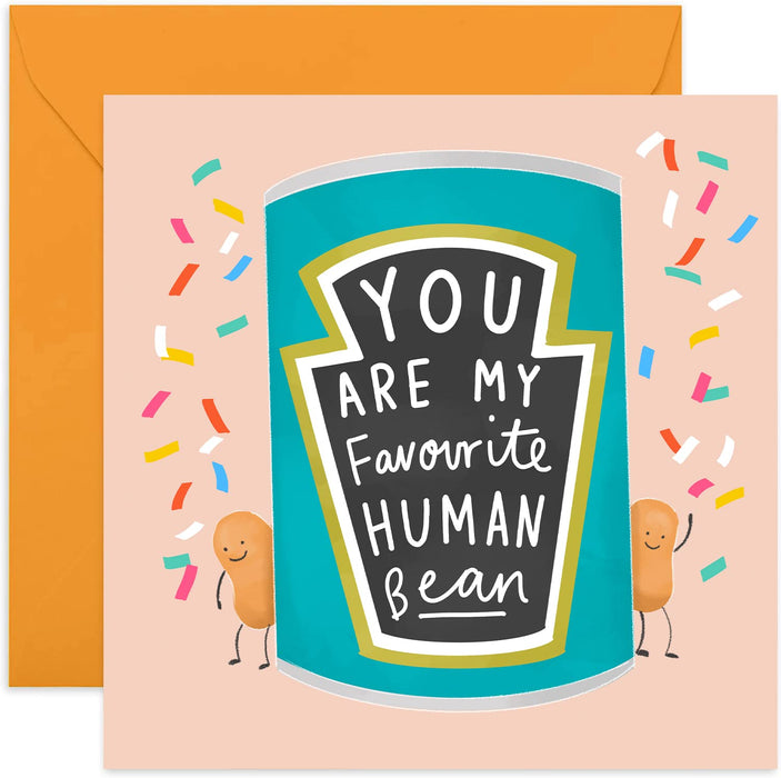 Old English Co. You Are My Favourite Human Bean Card - Funny Cute Word Play Card for Him or Her | Humour Funny for Men, Women, Family and Friends | Blank Inside & Envelope Included (Brother)