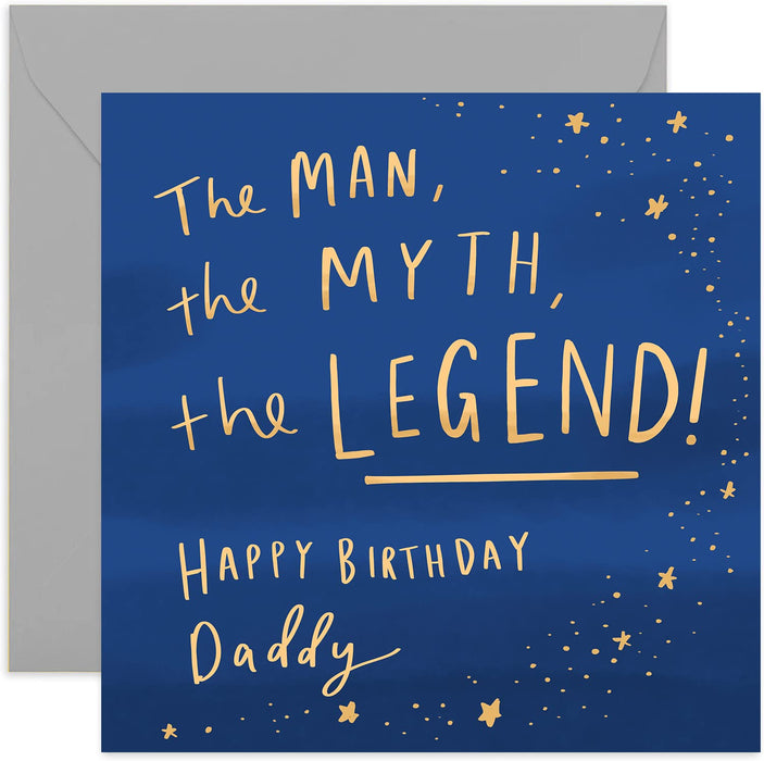 Old English Co. The Man Myth Legend Daddy Birthday Card - Fun Birthday Card for Men | Humour Joke For Daddy from Children | Blank Inside & Envelope Included (Legend Daddy Card)