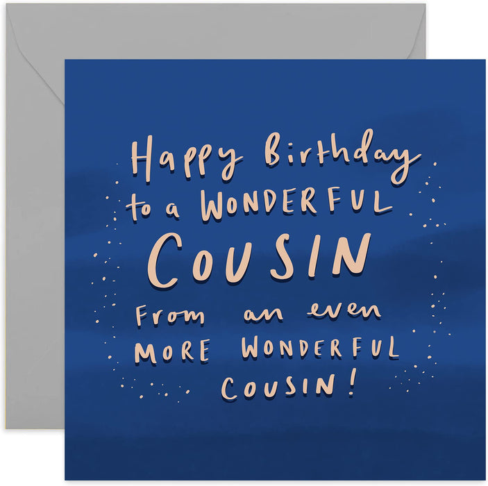 Old English Co. Wonderful Cousin Birthday Card - Funny Birthday Card for Women or Men | Humour Joke Card for Him and Her | Blank Inside & Envelope Included