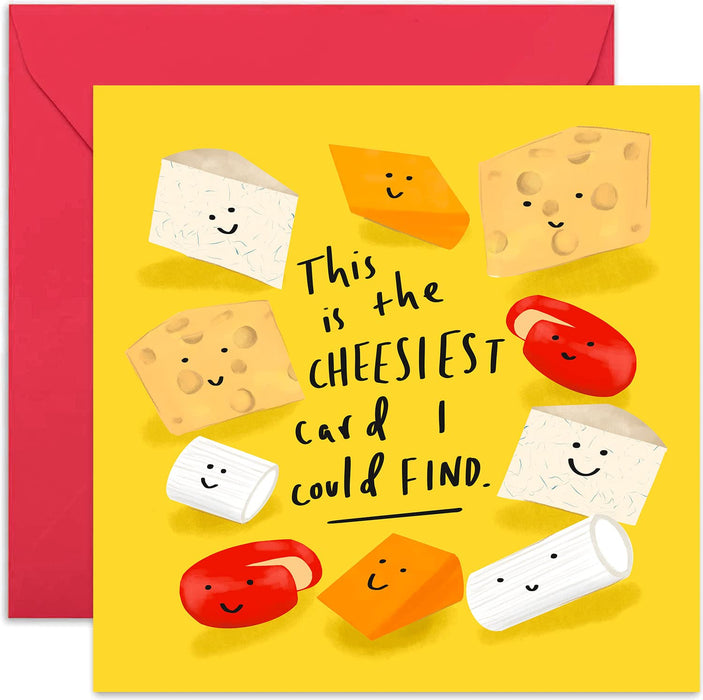 Old English Co. Funny Cheese Anniversary Card - Cheesy Joke Pun Birthday Card for Men and Women | Suitable for Him or Her | Blank Inside & Envelope Included