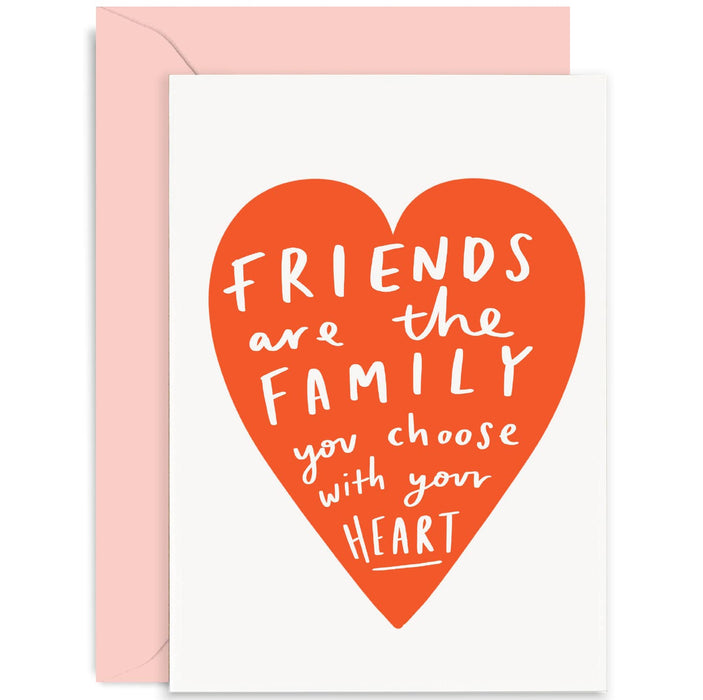 Old English Co. Friends Are Family Thinking of You Card - Cute Friendship Card for BFF Best Friend - Sympathy, Anniversary, Birthday | Blank Inside with Envelope