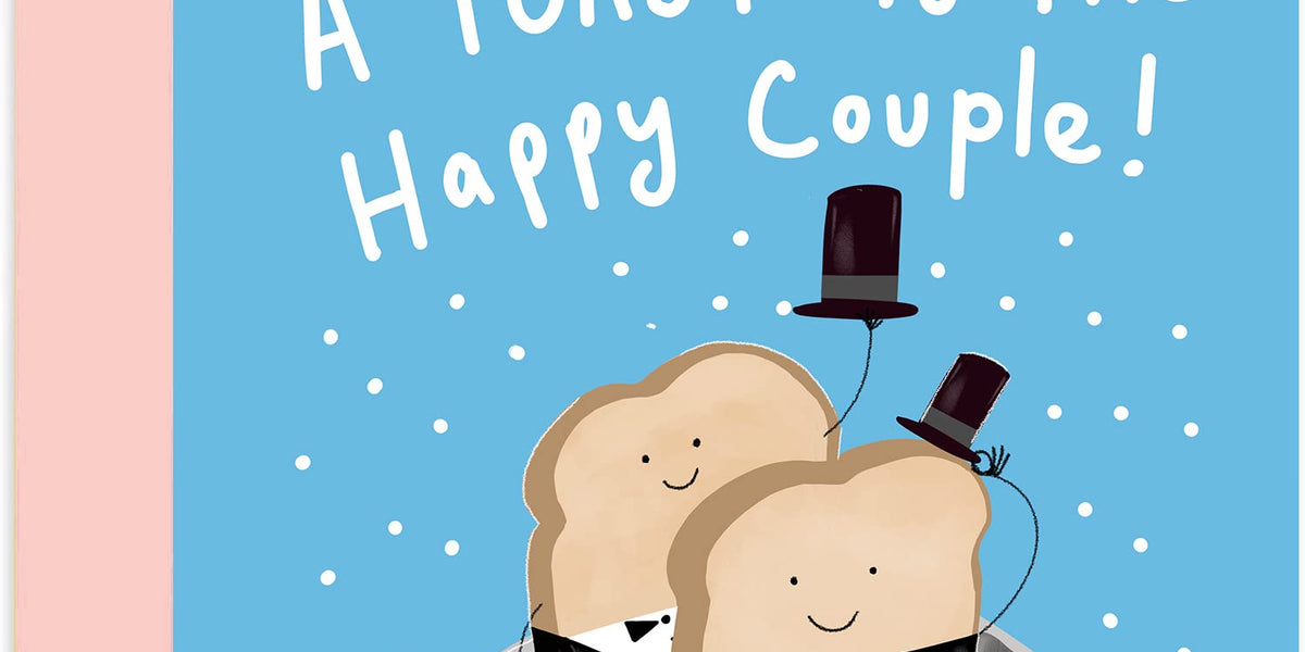 Hochzeitskarte Für Paare – „A Toast To The Happy Couple“ Lustige Glückwunschkarte | Blanko Innen Mit Umschlag