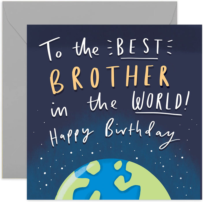 Old English Co. Best In The World Birthday Card - Birthday Card for men| Grandfather | Blank Inside & Envelope Included (Brother)