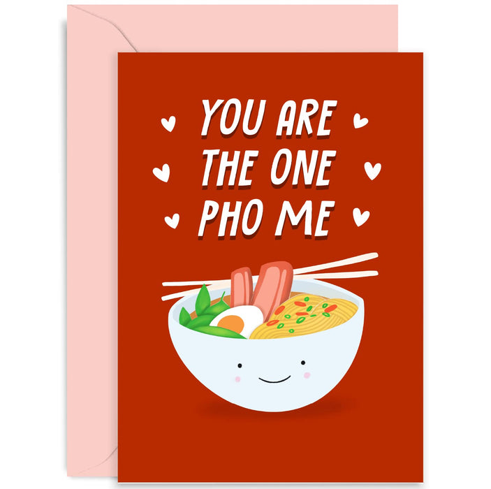 Old English Co. Cute Anniversary Card For Him Her - Funny You Are The One Pho Me Card - For Wife Husband Girlfriend Boyfriend | Blank Inside with Envelope