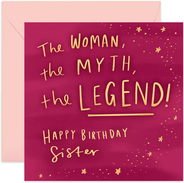 Old English Co. The Woman Myth Legend Card - Fun Birthday Card for Her | Humour Joke For Mum from Children, Son, Daughter | Blank Inside & Envelope Included (Daughter)