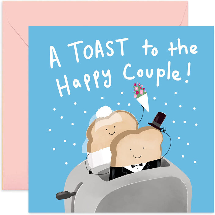 Old English Co. A Toast To The Happy Couple Card - Brides Funny Wedding Card Gift for Men and Women | Humour Joke Greeting Card for Newly Wed Couple Mrs and Mrs | Blank Inside & Envelope Included