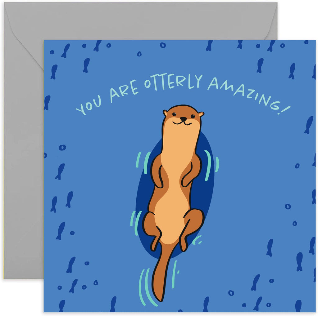 Old English Co. Geburtstagskarte „Happy Birthday To A Daughter Like No Otter!“ – Niedliche Otter-Design-Karte, 150 X 150 Mm, Mit Umschlag