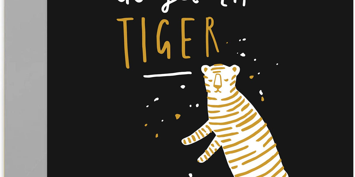 Old English Co. Glückwunschkarte „Go Get Em Tiger“ – Quadratisch, Mit Umschlag, Für Neue Jobs & Abschied