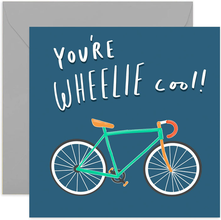 Old English Co. You're Wheelie Cool Card - Cycling Card for Him | Well Done Bike Theme For Dad, Son, Brother | Blank Inside & Envelope Included