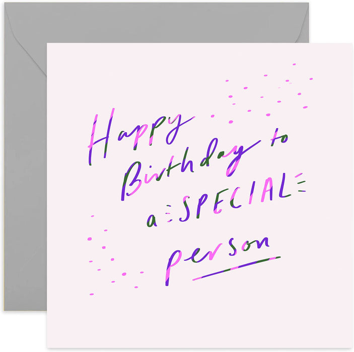 Old English Co. Lovely Daughter Birthday Card - Neon Purple Birthday Card for Women| Sparkles| Blank Inside & Envelope Included (Aunty)