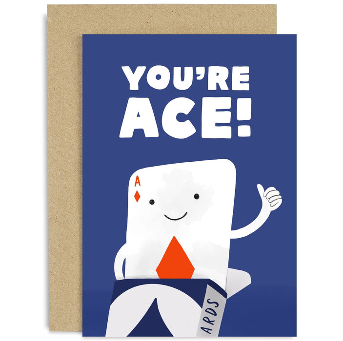 Old English Co. Cute Congratulations Card for Him Her - You're Ace Cute Well Done New Job Card For Men Women - Graduation Thank You Card for Dad Brother Son Uncle | Blank Inside with Envelope