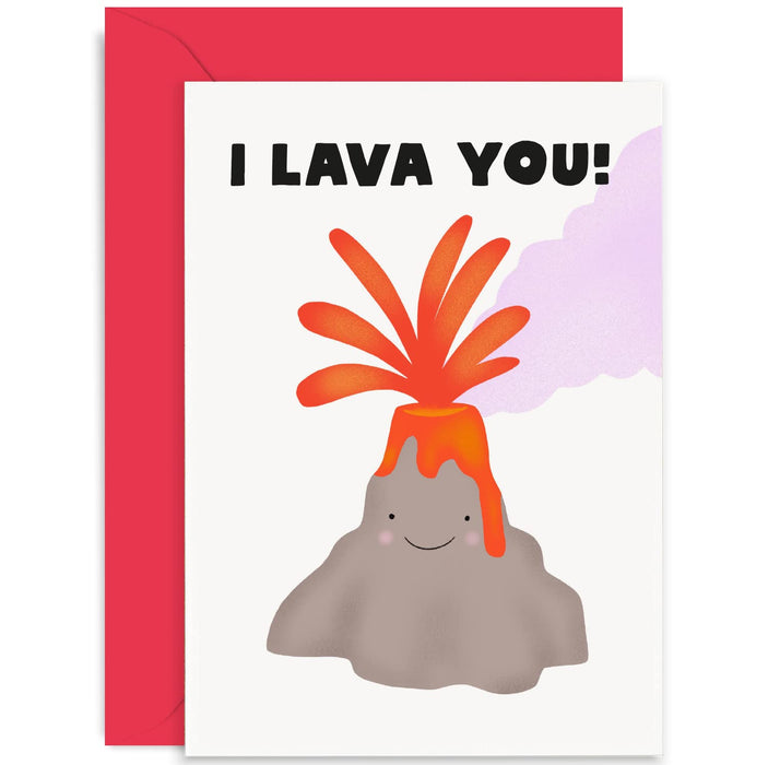 Old English Co. Funny Anniversary Card for Husband Wife - I Lava You Valentine's Day Card for Boyfriend Girlfriend - Cute Design | Blank Inside with Envelope