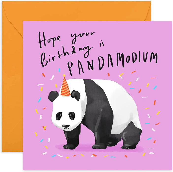 Old English Co. Cute Panda Birthday Card - Funny Animal Pun Greeting Card for Him and Her | For Son, Daughter, Mum, Dad | Blank Inside & Envelope Included