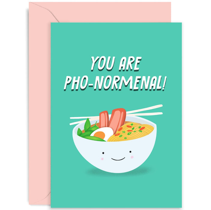 Old English Co. Cute Anniversary Card For Him Her - Funny You Are Pho-normenal Card - For Wife Husband Girlfriend Boyfriend | Blank Inside with Envelope
