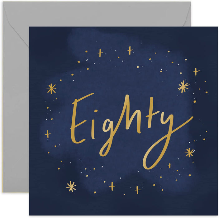 Old English Co. Stars 40th Birthday Card - Stylish Gold Foil Fourtieth Celebrations Greeting Card for Her or Him | Fourty Card For Men and Women | Blank Inside & Envelope Included (40th)