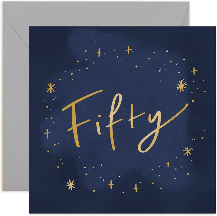Old English Co. Stars 40th Birthday Card - Stylish Gold Foil Fourtieth Celebrations Greeting Card for Her or Him | Fourty Card For Men and Women | Blank Inside & Envelope Included (40th)