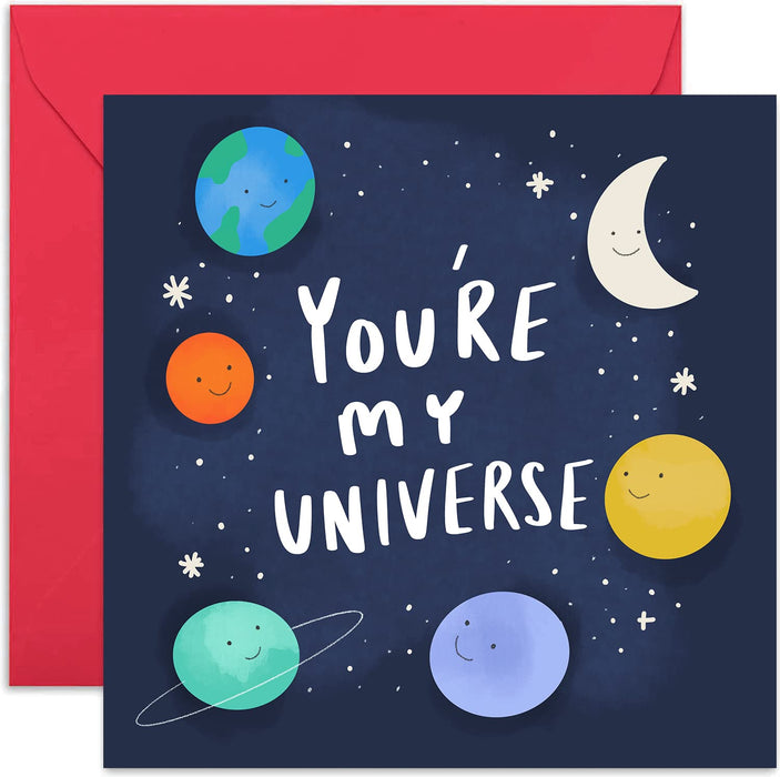 Old English Co. You're My Universe Card - Fun Romantic Card for Other Half Men and Women | For Boyfriend, Girlfriend, Husband, Wife | Blank Inside & Envelope Included