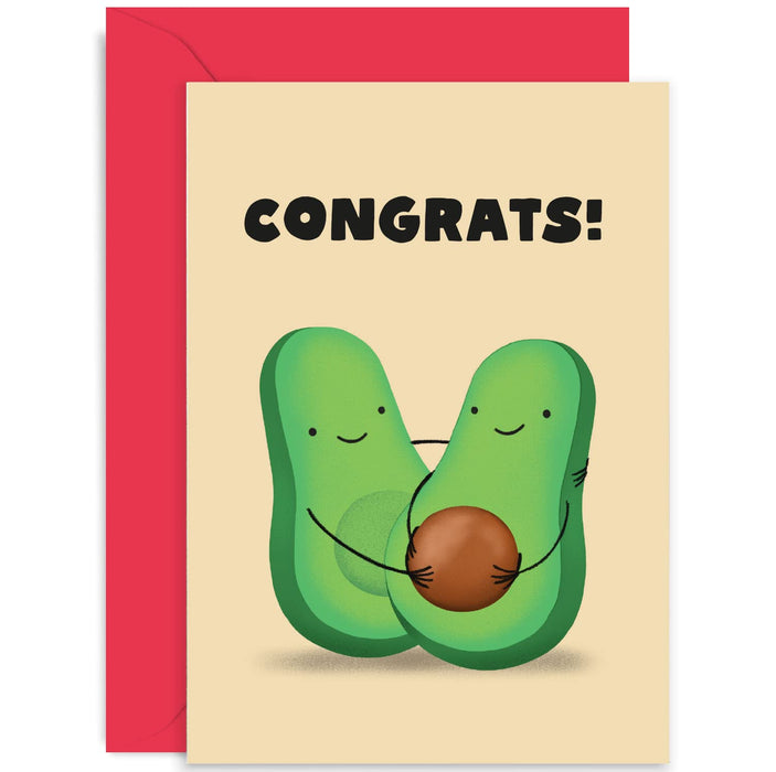 Old English Co. Funny Baby Announcement Card for Mummy Daddy To Be - Cute Avocado Pregnancy New Baby Card - Baby Boy or Girl - Congratulations Welcome Little One for New Parents | Blank with Envelope