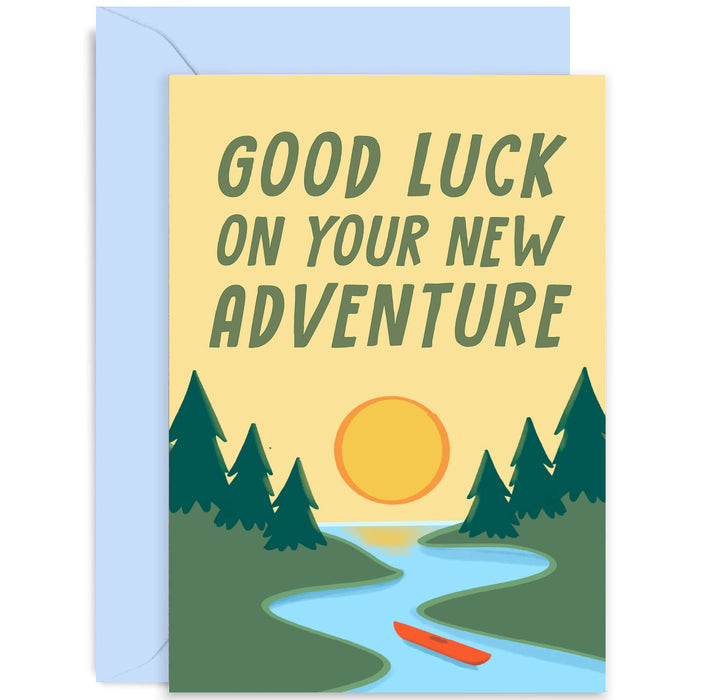 Old English Co. Leaving Card for Colleague - Good Luck On New Adventure Card for Him Her - Retirement Card for Coworker, New Job, Retirement, University | Blank Inside with Envelope